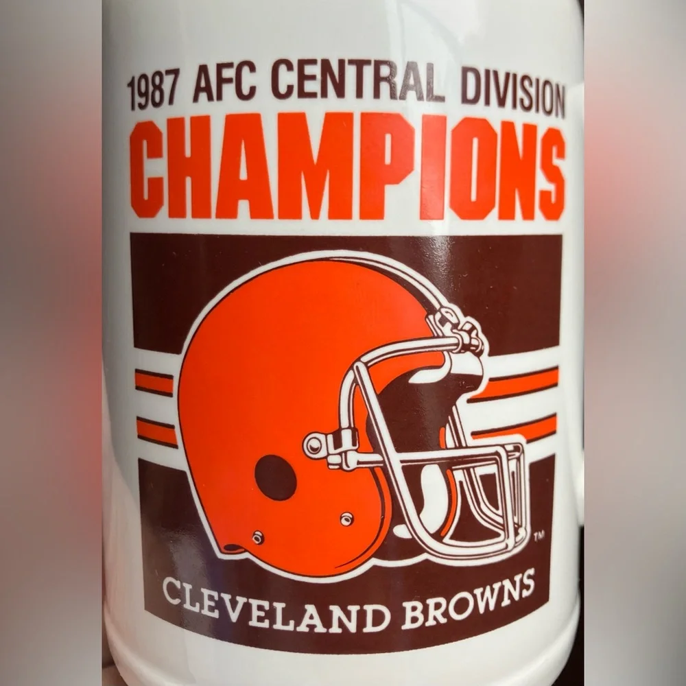 VTG 1987 Cleveland Browns Coffee Mug AFC Central Division Champs NFL Team Cup